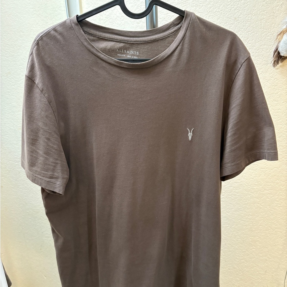 All Saints Brown Short Sleeve Tee